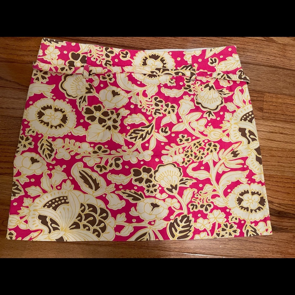 J. Crew brown & pink printed skirt